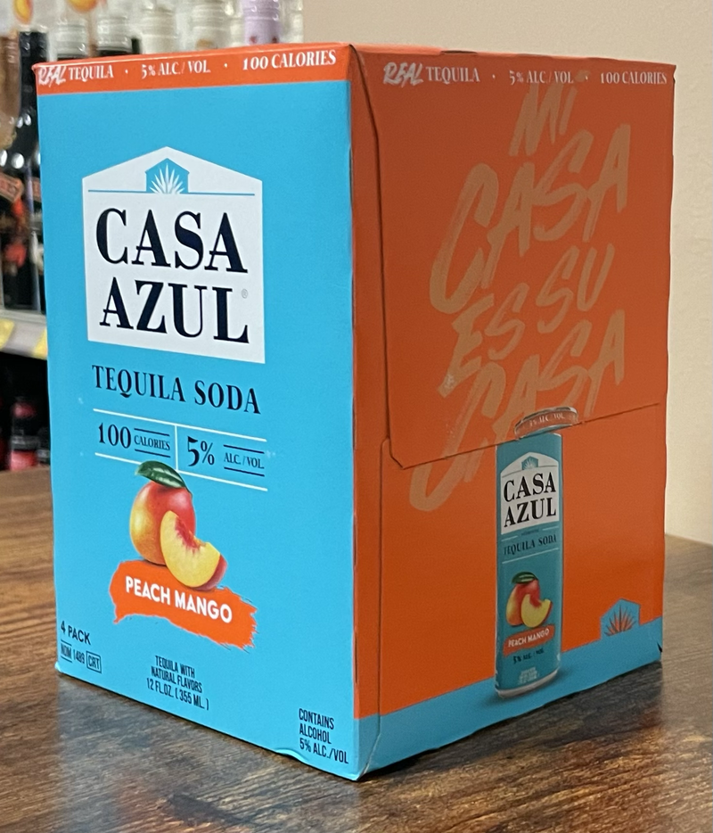 Casa Azul Tequila Soda Peach Mango 4pk