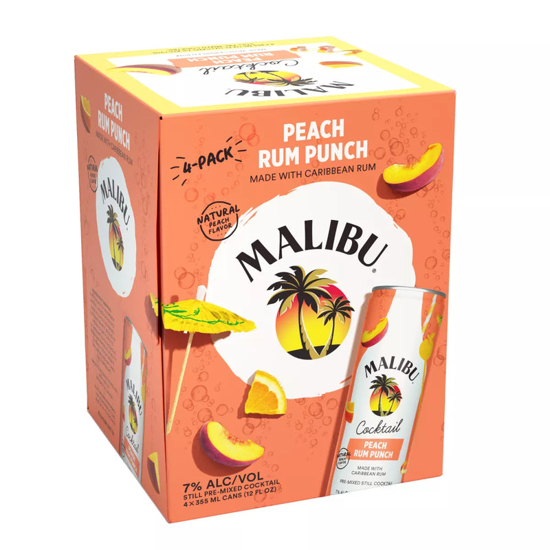 Malibu Peach Rum Punch 4pk 355ml cans