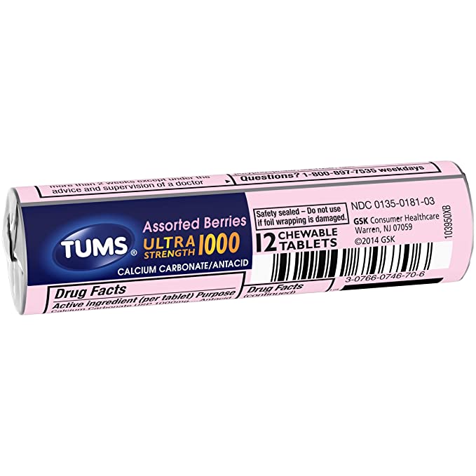 Tums Assorted Berries 12 Tablets