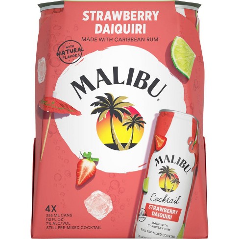 Malibu Strawberry Daiquiri 4pk 355ml can