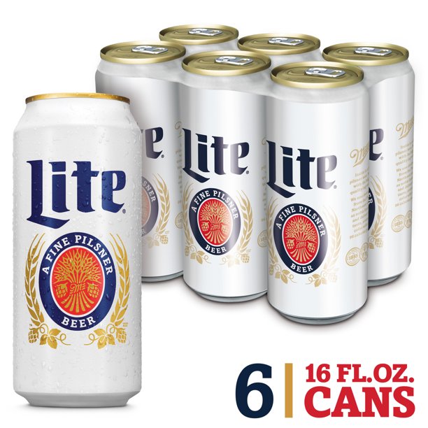 Miller Lite 6 Pack  16 oz Cans