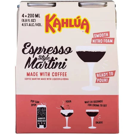 Kahlua Espressor Style Martini 4 Pack